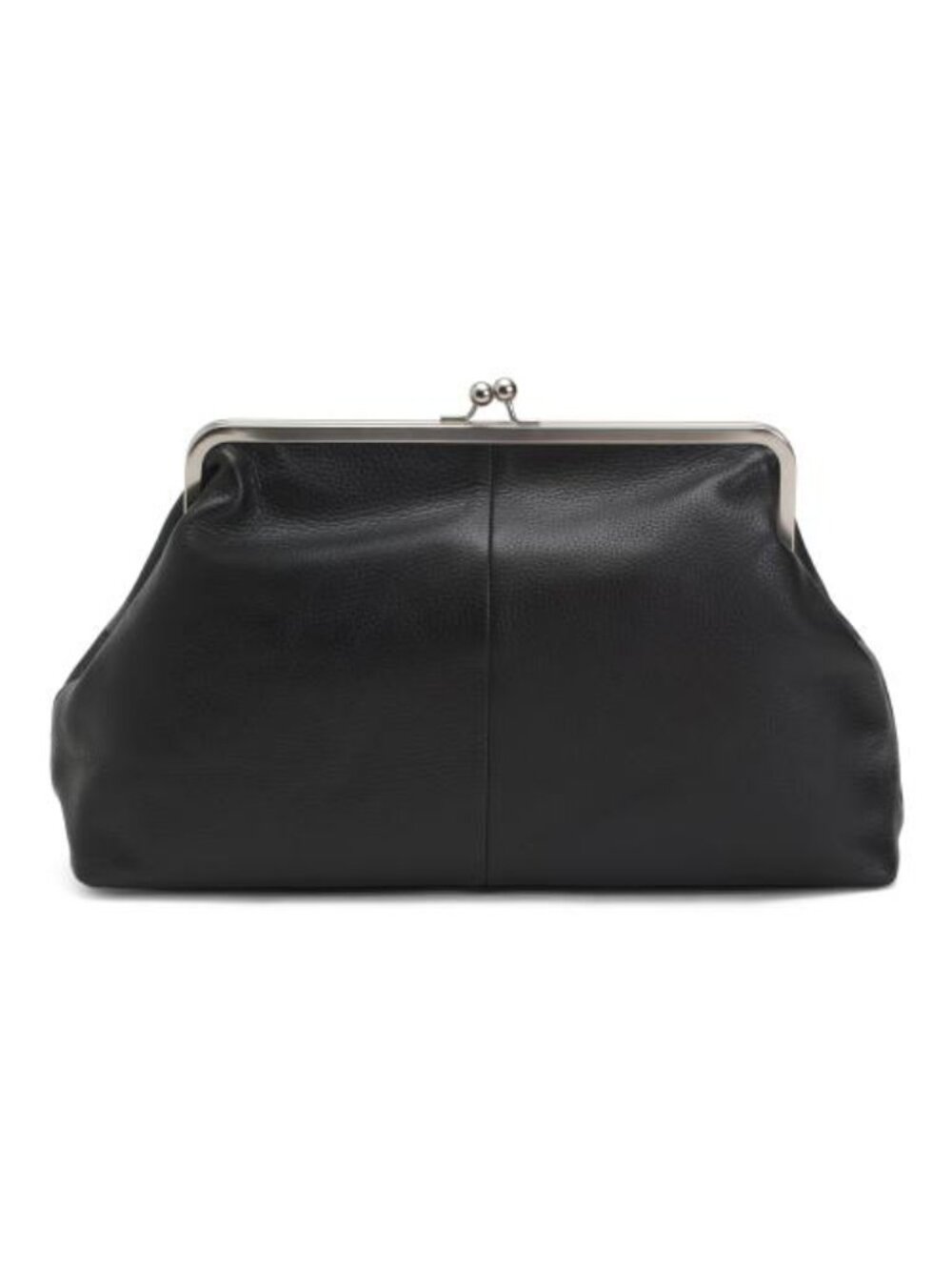 AMERICAN LEATHER CO. Leather Grace Oversized Kiss Lock Clutch